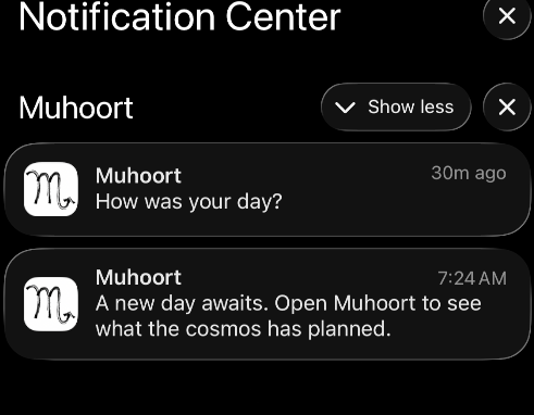 Sample morning and evening notifications